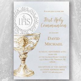Chalice Host First Holy Communion Inbjudningar