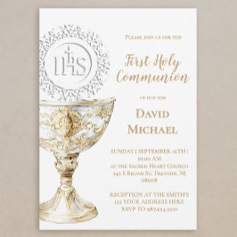 Chalice Host First Holy Communion Inbjudningar
