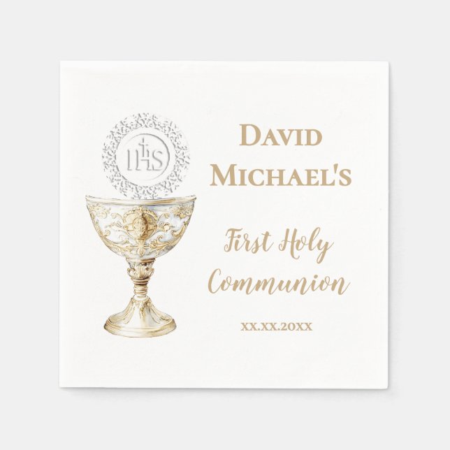 Chalice Host First Holy Communion Pappersservett (Framsidan)