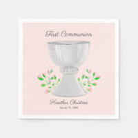 Chalice och Rosa Buds Greenery First Communion