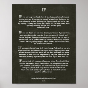 Chalk Art IF-citat av Rudyard Kipling 1895 Poster