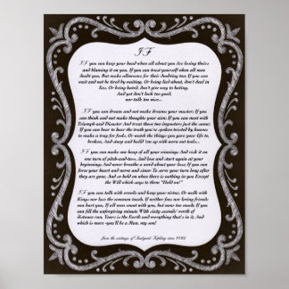 Chalk Art IF-citat av Rudyard Kipling 1895 Poster