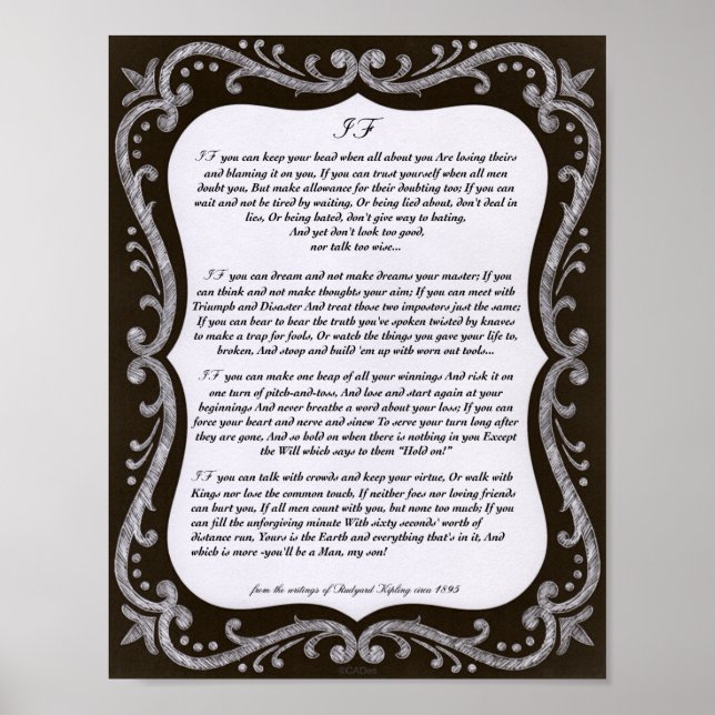 Chalk Art IF-citat av Rudyard Kipling 1895 Poster (Framsidan)