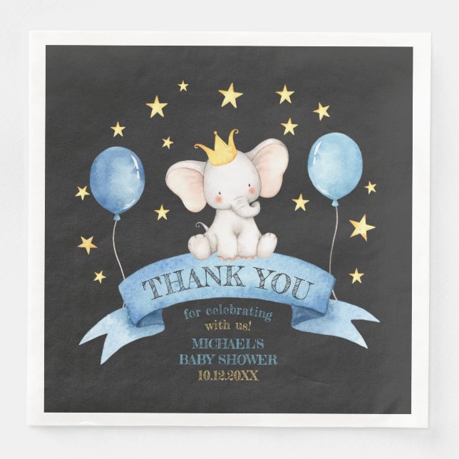 chalk baby elephant STARS BALLOONS Pappersservett (Framsida)