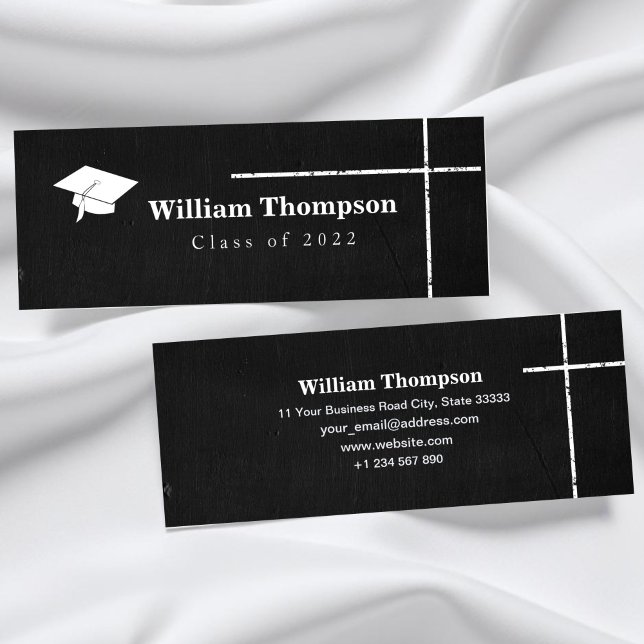 Chalk Black and White Studenten Namn Card (Skapare uppladdad)