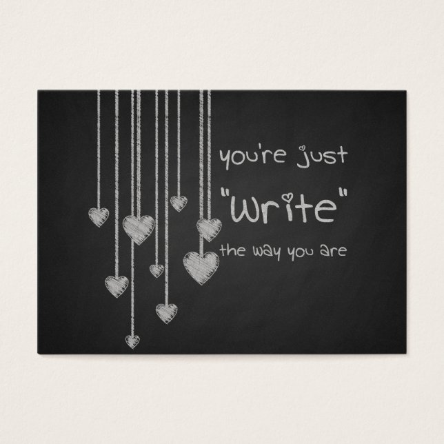 Chalk Board Heart School Kids Valentineser i Bulga Visitkort (Framsidan)