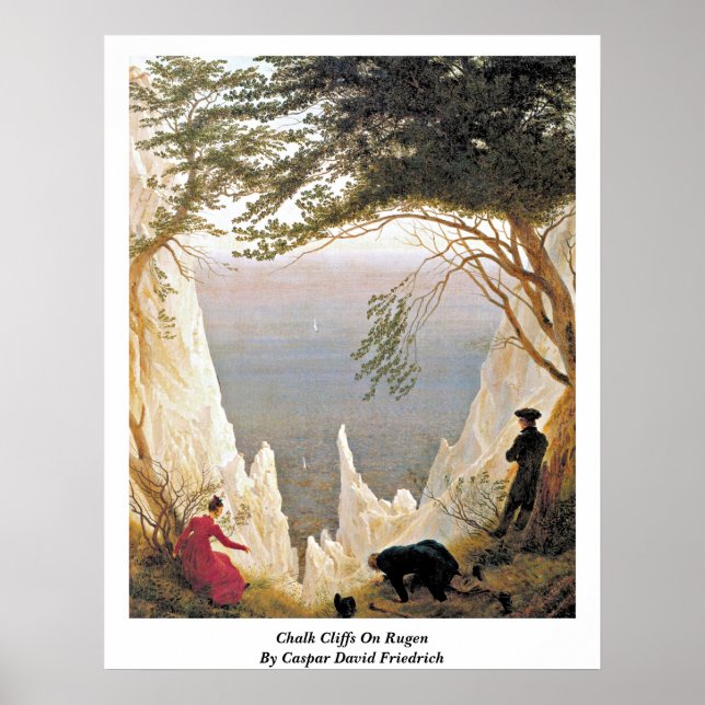 Chalk Cliffs on Rugen by Caspar David Friedrich Poster (Framsidan)