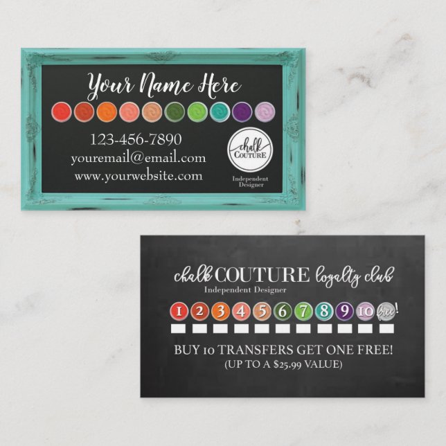 Chalk Couture Custom Business Card Visitkort (Fram/baksida)