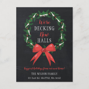 Chalk Decting the New Halls Flytta Notification Vykort