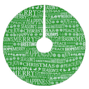 Chalk dränkte julen Hälsning i Grönt och vitt Julgransmatta Borstad Polyester