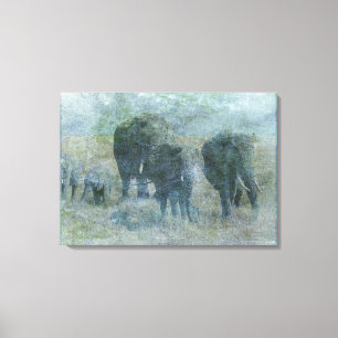 Chalk Elephants Canvastryck