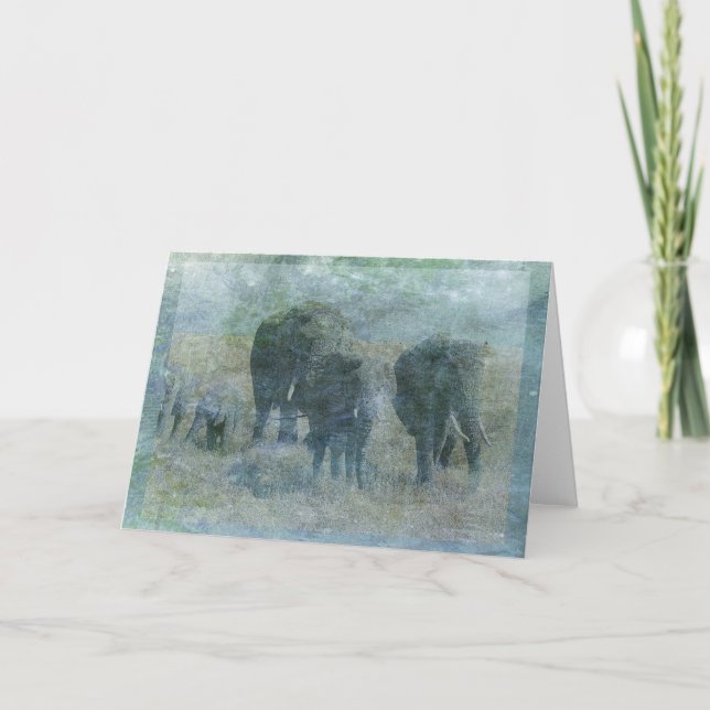 Chalk Elephants Greeting Card Kort (Framsida)