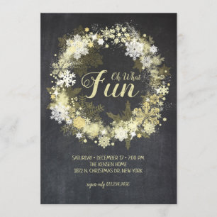 Chalk Fullt Merry Glam-inbjudan till julfest Inbjudningar