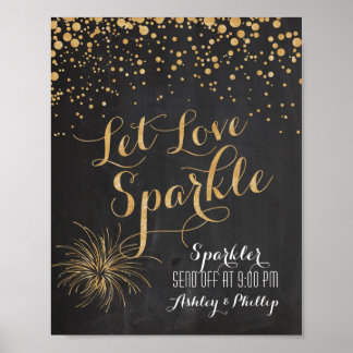 Chalk Glitter Let Kärlek Gnistra, Sparkler-sändnin Poster