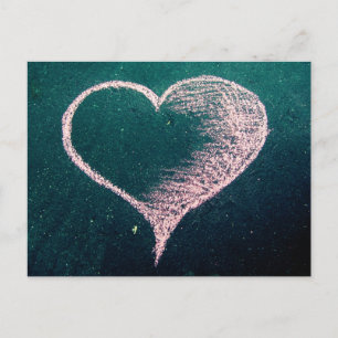 Chalk Heart Kärlek Vykort