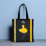 Chalk Line Art Woman Tropical Orange Tygkasse<br><div class="desc">Den här coolans tropiska utformning visar en kritlinje som illustrerar en chic kvinna med en orange klänning. #tropiskt #chic #modern #coola #orange #rand #mönster #svart #gult #stil #vit #girly #trendig #trending #mode #moderonable #snyggt #helgdagar #bröllop #design #designer #tote #påsar #totebag #tillbehör #handväskor #gåspåsar # # ##semester #frukt #mat</div>
