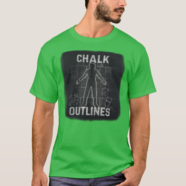 Chalk Outlines Renegade Merch Hi Ren Gill Lyrics M T Shirt (Framsida)