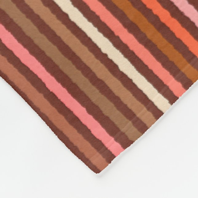 Chalk Rand - Chocolate Brown and Coral Fleecefilt (Hörn)