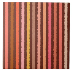 Chalk Rand - Chocolate Brown and Coral Kakelplatta