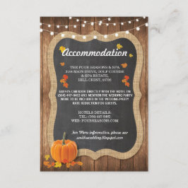 Chalk Rustic Accommodation Pumpkin-kort Bröllop Tilläggskort