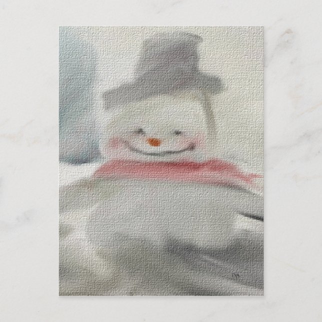 Chalk Snögubbe Postkort Vykort (Framsida)