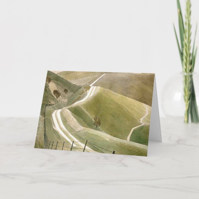 Chalk Väg av Eric Ravilious Kort (Framsida)