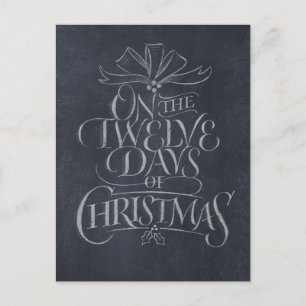 Chalkboard 12-dagars jul Black Chalk Helg Vykort