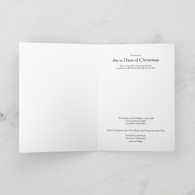 Chalkboard 12 Days of jul Chalk Calligraphy Helgkort (Inuti)