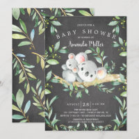 Chalkboard Adsible Koala Bear Baby Shower