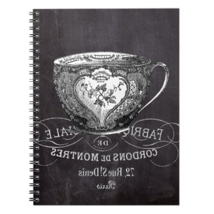 Chalkboard Alice i Wonderland tea party tekopp Anteckningsbok