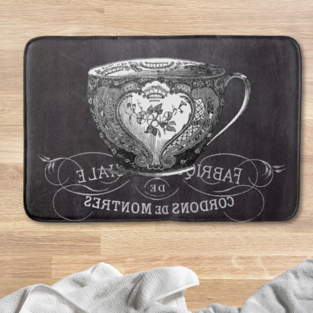 Chalkboard Alice i Wonderland tea party tekopp Badrumsmatta (Chalkboard Alice in Wonderland tea party teacup Bath Mat)
