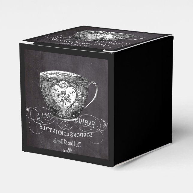 Chalkboard Alice i Wonderland tea party tekopp Presentaskar (Framsidan Sidan)