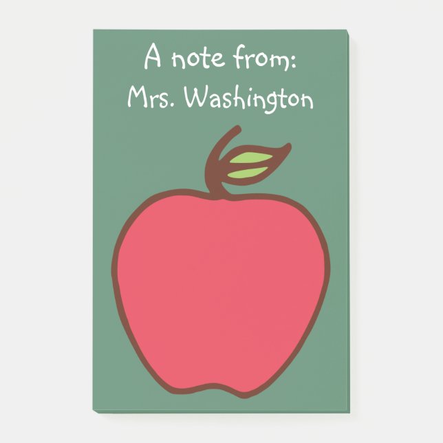 Chalkboard Apple Teacher's Post It Notes Gift Post-it Block (Framsida)