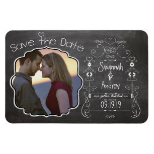Chalkboard Art Bröllop spara datum Magnet