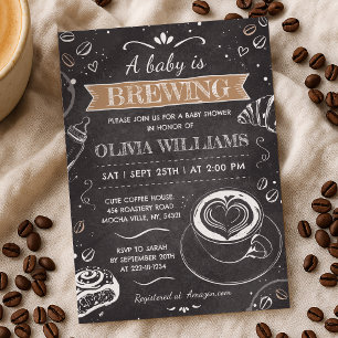 Chalkboard Baby andas babyskor för kaffe Inbjudningar