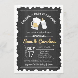 Chalkboard Baby är Brewing Baby Shower, Bubbles Inbjudningar