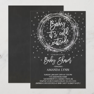 Chalkboard Baby Det är Kall utanför babyskabinett Inbjudningar