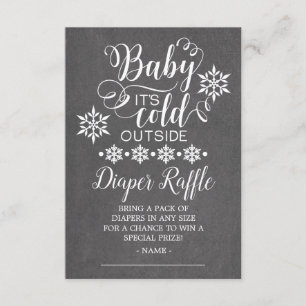 Chalkboard Baby Det är Kall utanför dykande Raffle Tilläggskort