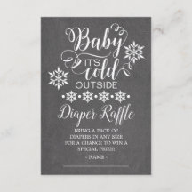 Chalkboard Baby Det är Kall utanför dykande Raffle