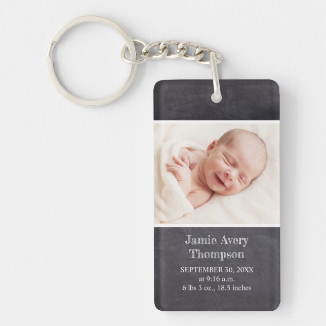 Chalkboard Baby Photo Birth Stats Personalized (Framsidan)