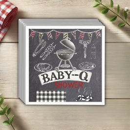 Chalkboard Baby-Q Grill Baby Shower Pappersservett