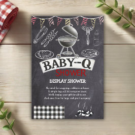Chalkboard Baby-Q Grill Baby Shower Tilläggskort