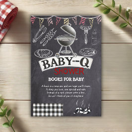 Chalkboard Baby-Q Grill Baby Shower Tilläggskort