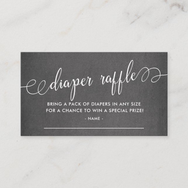 Chalkboard Baby Shower Diaper Raffle Biljett Tilläggskort (Framsida)