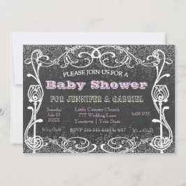 Chalkboard | Babyskor Inbjudningar