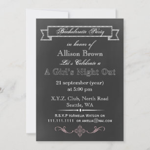 Chalkboard Bachelorette Party-inbjudningar Inbjudningar