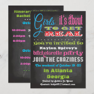 Chalkboard Bachelorette Party-inbjudningar Inbjudningar