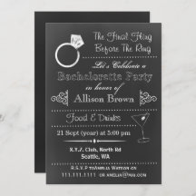 Chalkboard Bachelorette Party-inbjudningar