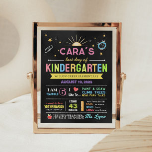 Chalkboard Back to school, förra dagen-tecken Poster