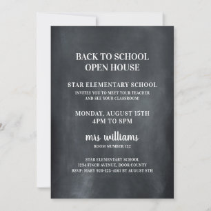 Chalkboard Back to school Open House-inbjudan Inbjudningar